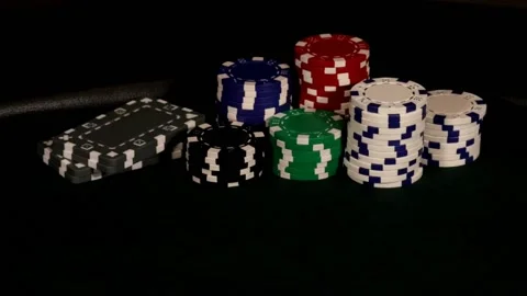 Dealing Poker Hand Left - Slow Motion Stock Footage 136668588