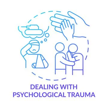 Dealing with psychological trauma blue gradient concept icon Stock Illustration