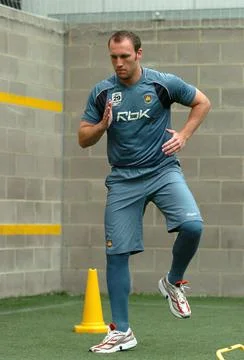 Dean Ashton Works With Physio John Green At West Ham''s Training Ground As He Co Stock Photos