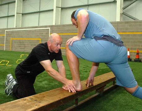 Dean Ashton Works With Physio John Green At West Ham''s Training Ground As He Co Stock Photos