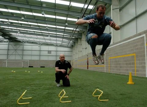 Dean Ashton Works With Physio John Green At West Ham''s Training Ground As He Co Stock Photos