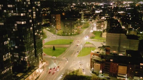 Deansgate Interchange and Elizaberth Tower, Manchester, England Stock-Footage 247832359