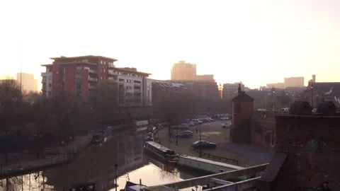 DEANSGATE LOCKS ON A SUNNY WINTER MORNING Stock Footage