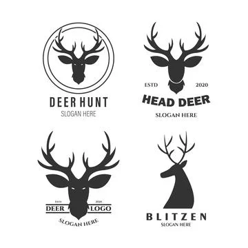 Dear hunt set collection logo icon Illustrazione stock