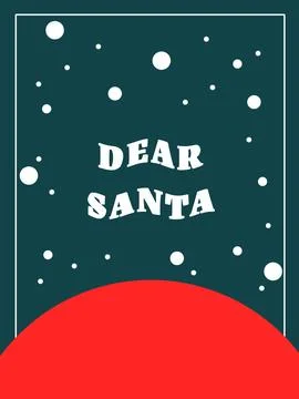 Dear santa card design Stock Illustration