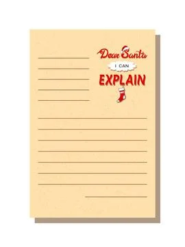 Dear Santa, I Can Explain, Christmas letter Stock Illustration