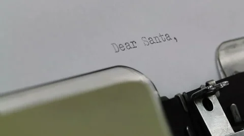 Dear Santa, typing a letter on Typewriter Stock Footage 61894243