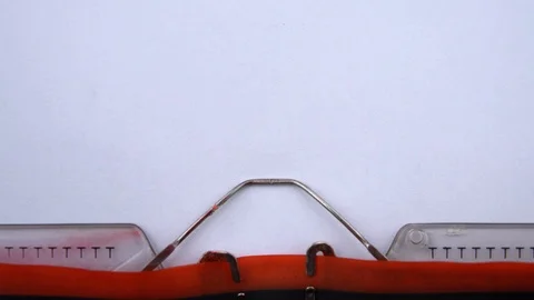 Dear sir - phrase printed on an old typewriter in red letters, close up. Stock Footage 126777383