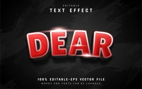 Dear text effect Stock Illustration