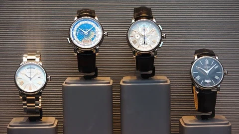 Dear wrist watch in the window. 4K. Video stock 88242413