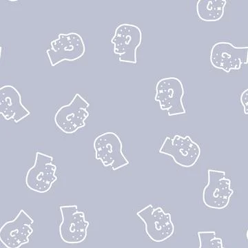 Death from allergies line vector seamless pattern Stock Illustration