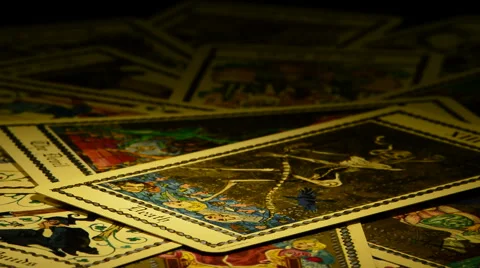 Death and devil in tarot card Stock Footage 68206805