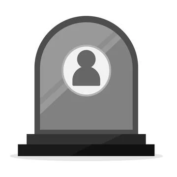 Death and funerals vector illustration. Tombstone rip with a place for a photo. Stock Illustration