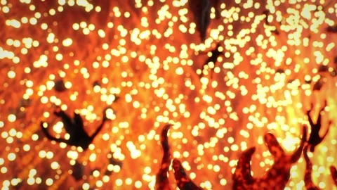 Death and hell cast into the lake of fire animation Stock Footage 230040360