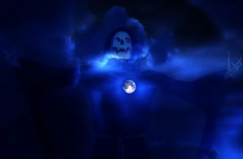 Death And Moon Stock Illustration