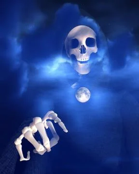 Death And Moon Stock Illustration