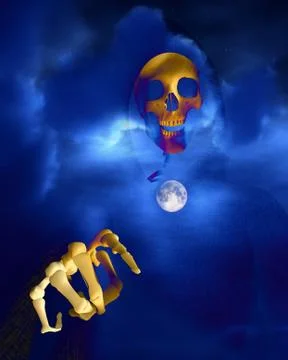 Death And Moon Stock Illustration