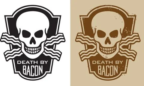 Death By Bacon Vector Design Stock Illustration