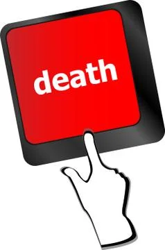 Death button on computer keyboard pc key Illustrazione stock