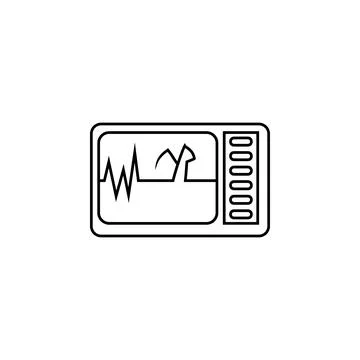 Death on cardiogram icon. Elements of human deaths icon. Premium quality graphic Stock Illustration