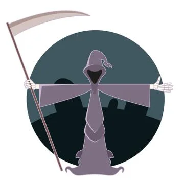 Death on the cementery Stock Illustration