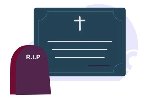 Death Certificate Concept Illustration Stock Illustration