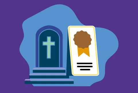 Death Certificate Concept Illustration Vector Style Illustration Stock Illustration