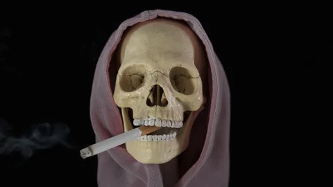 death smoking a cigarette Death from cigarette smoking. T | Stock Video