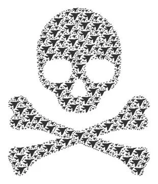 Death Collage of Airplane Intercepter Items Stock Illustration