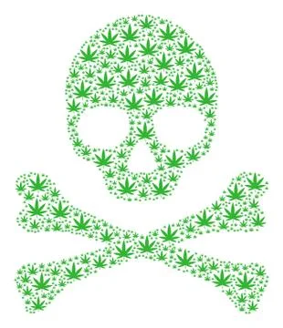Death Collage of Cannabis Items Stock Illustration