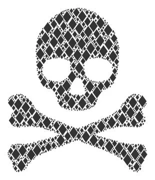 Death Collage of Filled Rhombus Items Stock Illustration