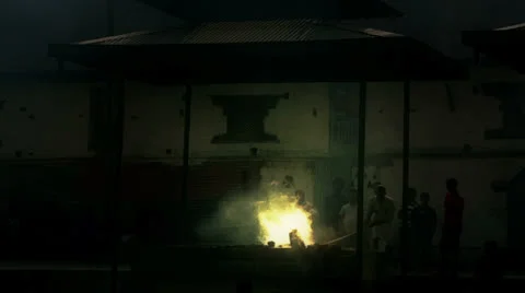 Death corpse burning fire, cremation ceremony, pashupatinath temple, kathmandu, Stock Footage 32422000