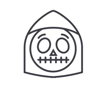 Death Emoji concept line editable vector, concept icon. Death Emoji concept Stock Illustration