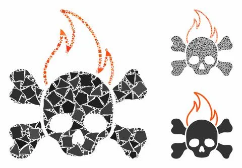Death fire Composition Icon of Rugged Elements Stock Illustration