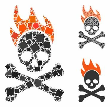 Death fire Composition Icon of Trembly Items 库存插图
