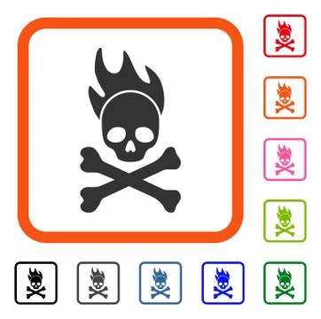 Death Fire Framed Icon Stock Illustration