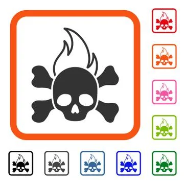 Death Fire Framed Icon Stock Illustration