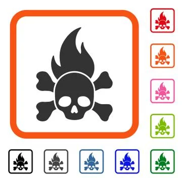 Death Fire Framed Icon Stock Illustration