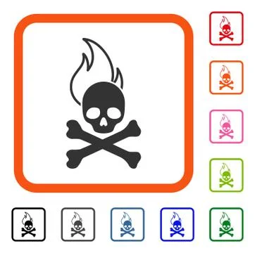 Death Fire Framed Icon Stock Illustration