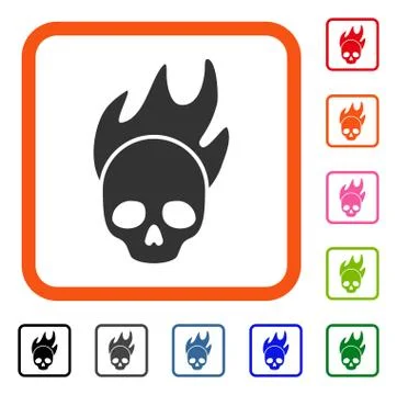 Death Fire Framed Icon Stock Illustration