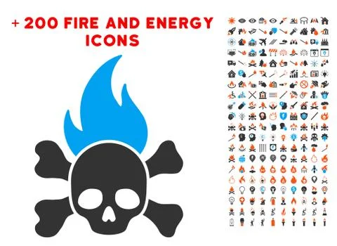 Death Fire Icon with Bonus Power Set イラスト素材