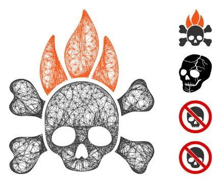 Death Fire Web Vector Mesh Illustration 스톡 일러스트