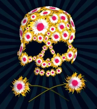 Death in flowers Stock Illustration