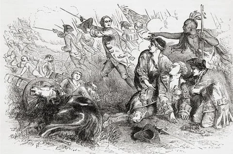 The death of General Wolfe in 1759 at The Battle of the Plains of Abraham, aka t 스톡 일러스트