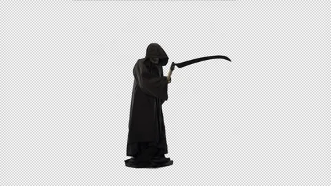 Death Grim Reaper with transparent (alpha) background Stock-Footage 240904006