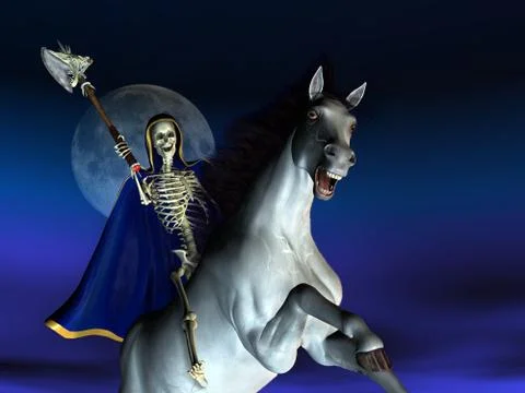 Death on Horseback - 3D render Stock Illustration