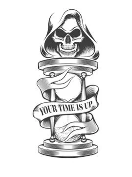 Death with Hourglass Illustrazione stock