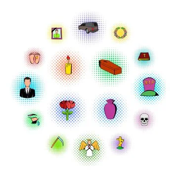Death icon set Stock Illustration