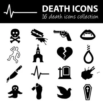 Death icons Stock Illustration