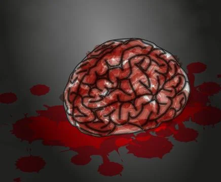 Death of intelligence brain dead kill stupid Stock Illustration